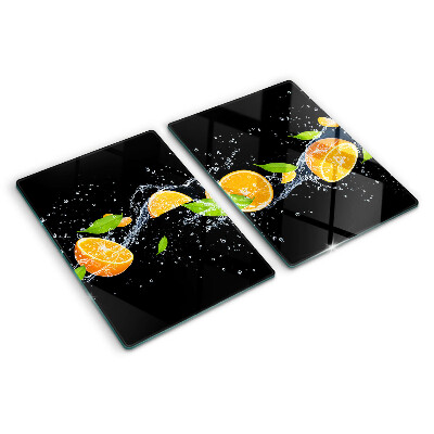 Planche à découper en verre Agrumes dans l'eau