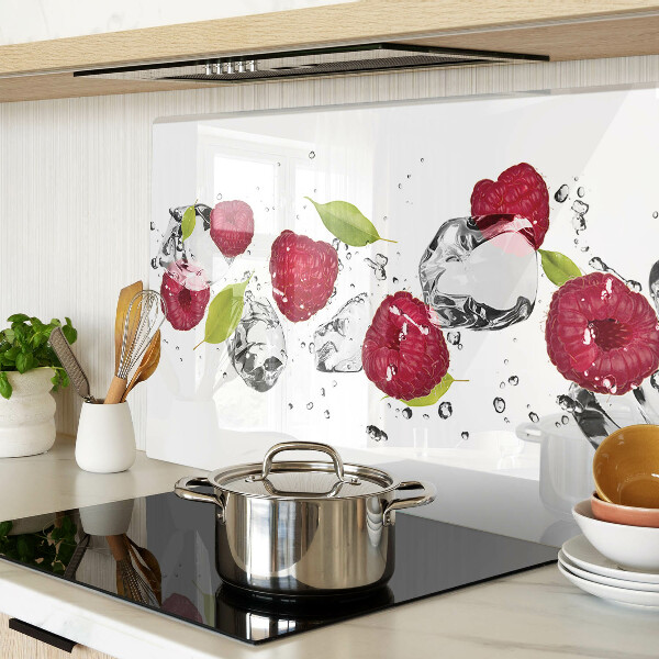 Planche à découper verre Fraises avec glace
