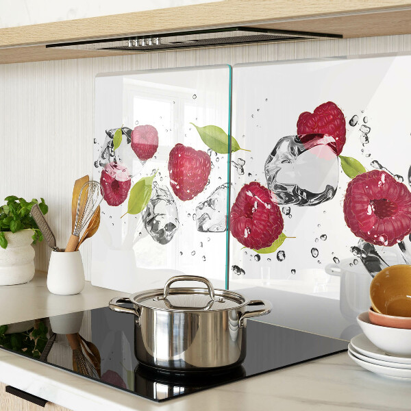 Planche à découper verre Fraises avec glace
