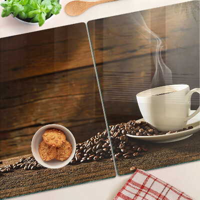 Planche à découper verre Café et une tasse