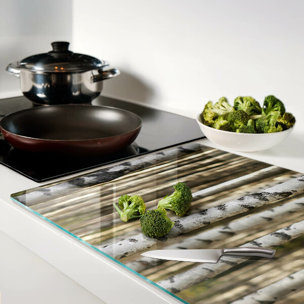 Planche à découper verre Bouleaux blancs dans la forêt