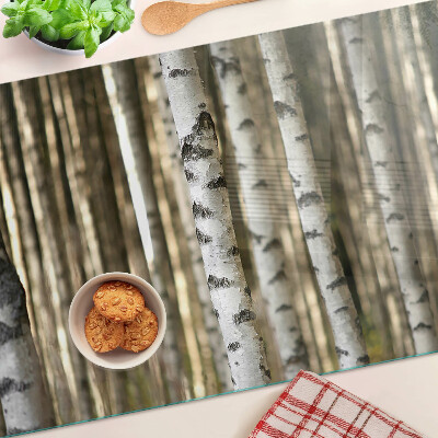 Planche à découper verre Bouleaux blancs dans la forêt