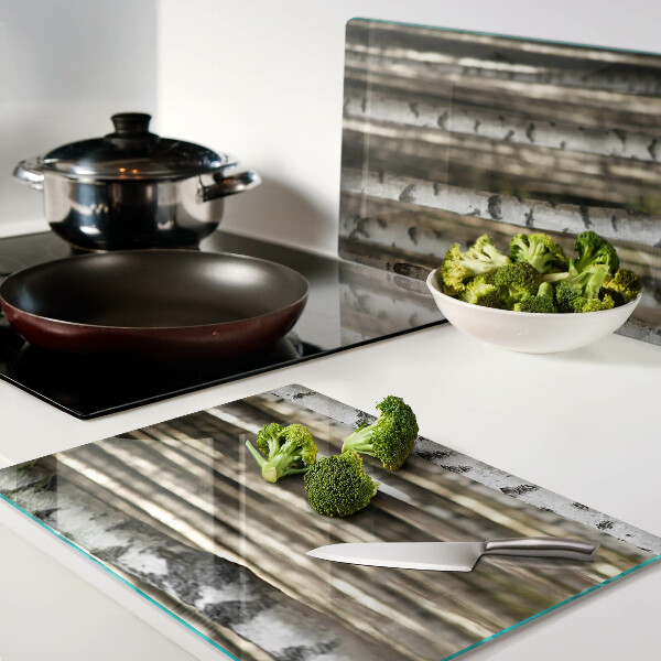 Planche à découper verre Bouleaux blancs dans la forêt