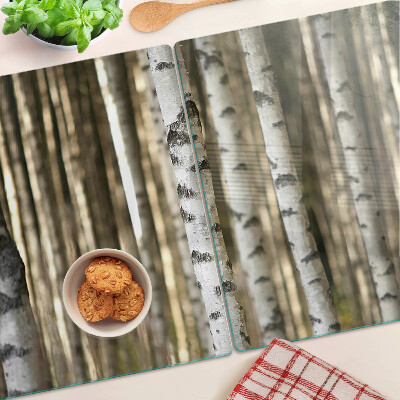 Planche à découper verre Bouleaux blancs dans la forêt