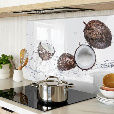 Planche à découper en verre Noix de coco dans l'eau