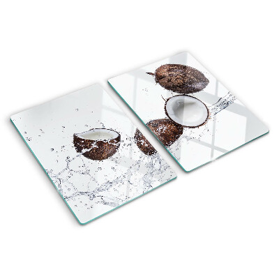 Planche à découper en verre Noix de coco dans l'eau