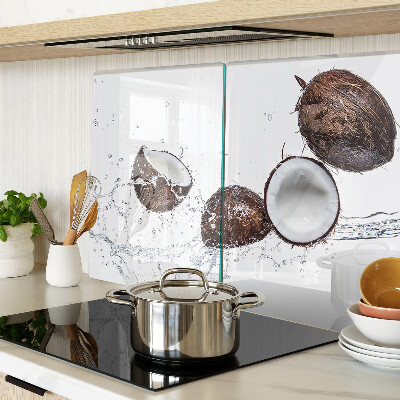 Planche à découper en verre Noix de coco dans l'eau