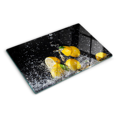 Planche à découper verre Citrons dans l'eau