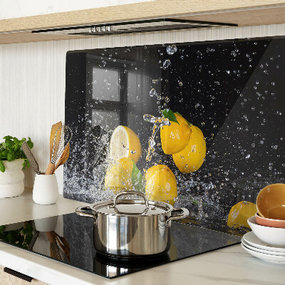 Planche à découper verre Citrons dans l'eau