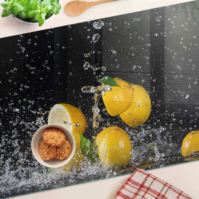 Planche à découper verre Citrons dans l'eau