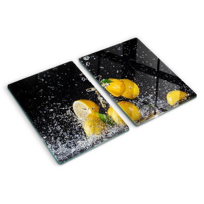 Planche à découper verre Citrons dans l'eau