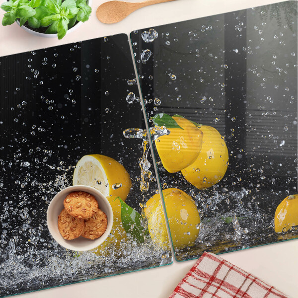 Planche à découper verre Citrons dans l'eau