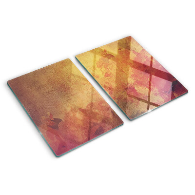 Planche à découper en verre Motif floral aux couleurs pastel
