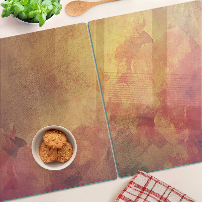 Planche à découper en verre Motif floral aux couleurs pastel