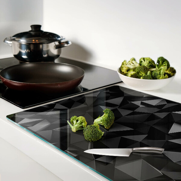 Planche à découper verre Géométrie polygonale dans des tons de noir