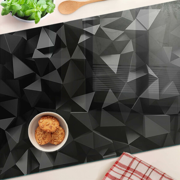 Planche à découper verre Géométrie polygonale dans des tons de noir