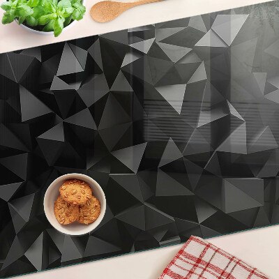 Planche à découper verre Géométrie polygonale dans des tons de noir