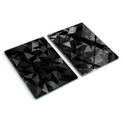 Planche à découper verre Géométrie polygonale dans des tons de noir