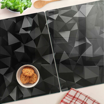Planche à découper verre Géométrie polygonale dans des tons de noir
