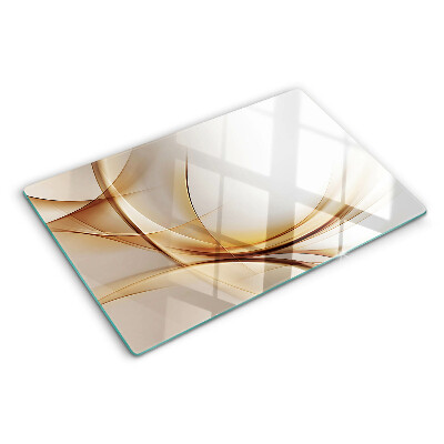 Planche à découper en verre Vagues abstraites dans des tons beiges