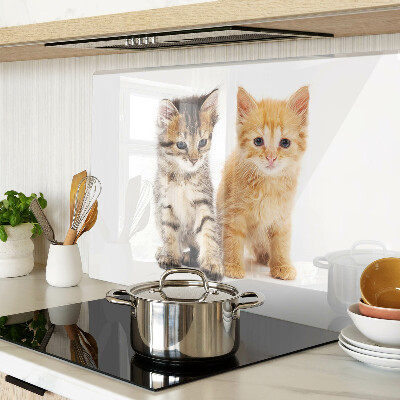 Planche à découper en verre Chats sur fond blanc