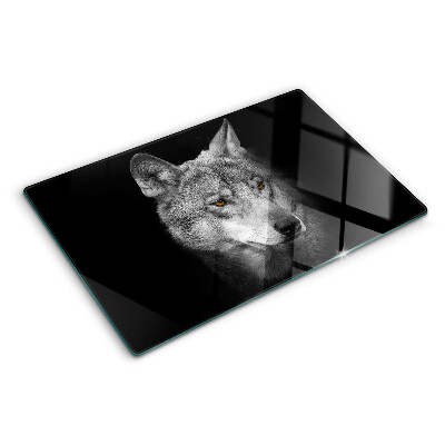 Planche à découper verre Loup en nuances de gris