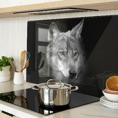 Planche à découper verre Loup en nuances de gris