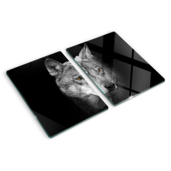 Planche à découper verre Loup en nuances de gris