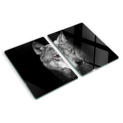Planche à découper verre Loup en nuances de gris