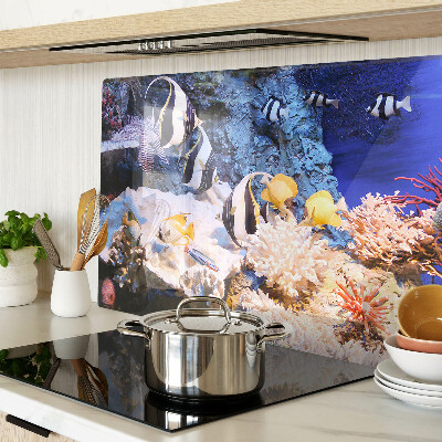 Planche à découper en verre Monde sous-marin avec des poissons
