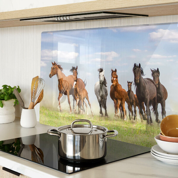 Planche à découper verre Chevaux au galop dans le pré