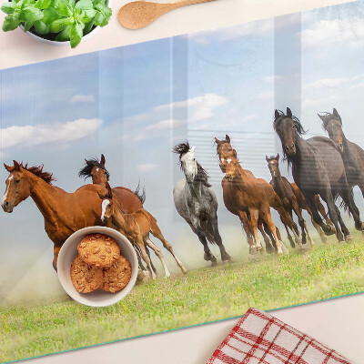 Planche à découper verre Chevaux au galop dans le pré
