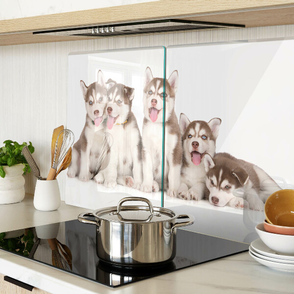 Planche à découper verre Chiots Husky