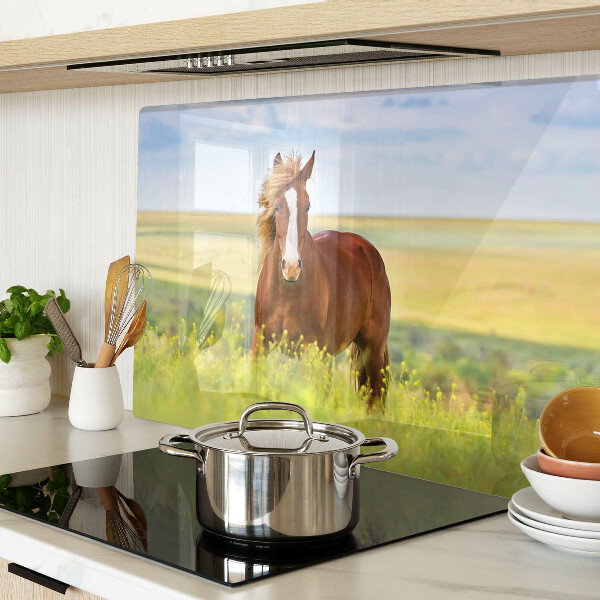 Planche à découper en verre Un cheval dans le pré