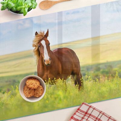 Planche à découper en verre Un cheval dans le pré
