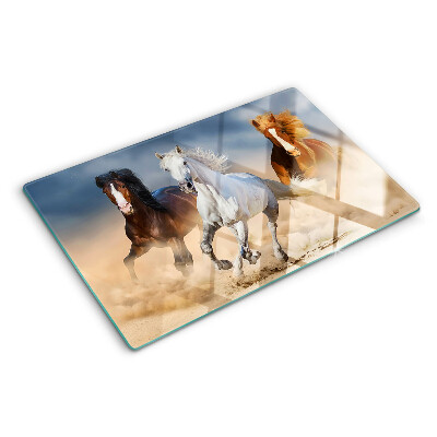 Planche à découper verre Trois chevaux au galop