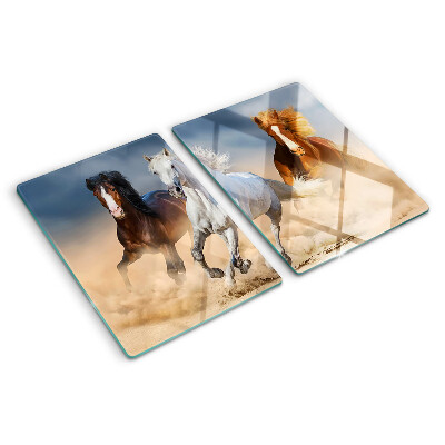 Planche à découper verre Trois chevaux au galop