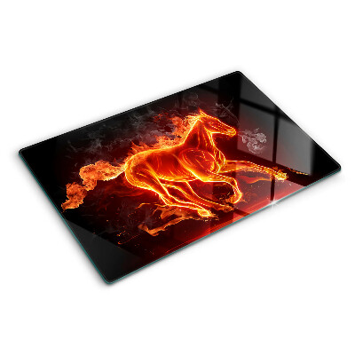 Planche à découper verre Cheval en feu