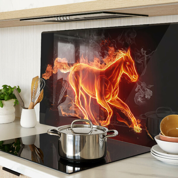 Planche à découper verre Cheval en feu