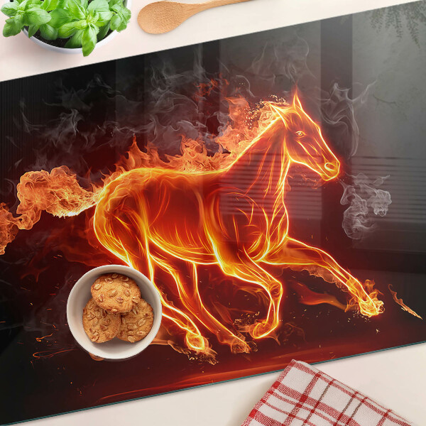 Planche à découper verre Cheval en feu