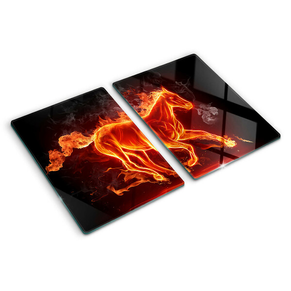 Planche à découper verre Cheval en feu