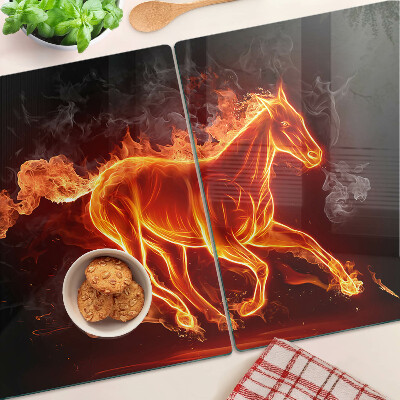 Planche à découper verre Cheval en feu
