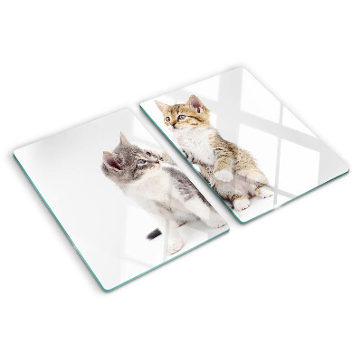 Planche à découper en verre Chats sur fond blanc