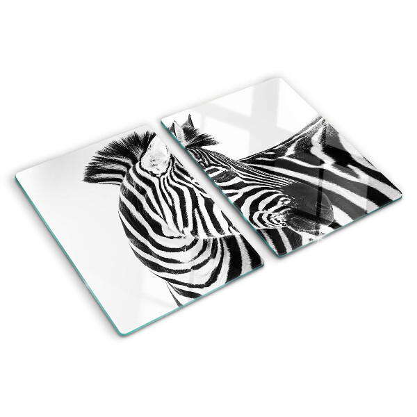 Planche à découper en verre Zèbre à rayures noires et blanches
