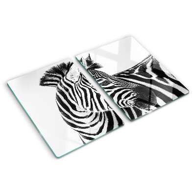 Planche à découper en verre Zèbre à rayures noires et blanches