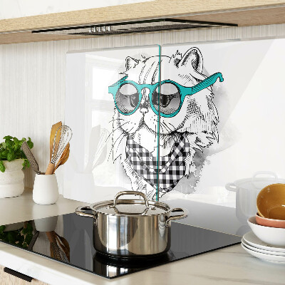 Planche à découper verre Dessin d'un chat portant des lunettes de soleil