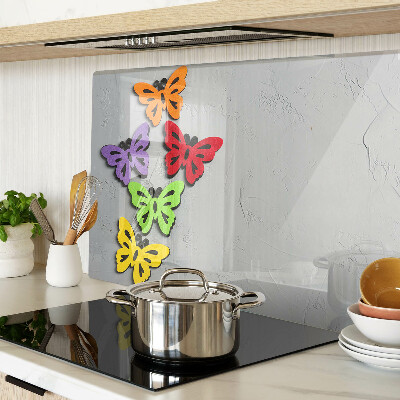 Planche à découper verre Motif de papillons colorés