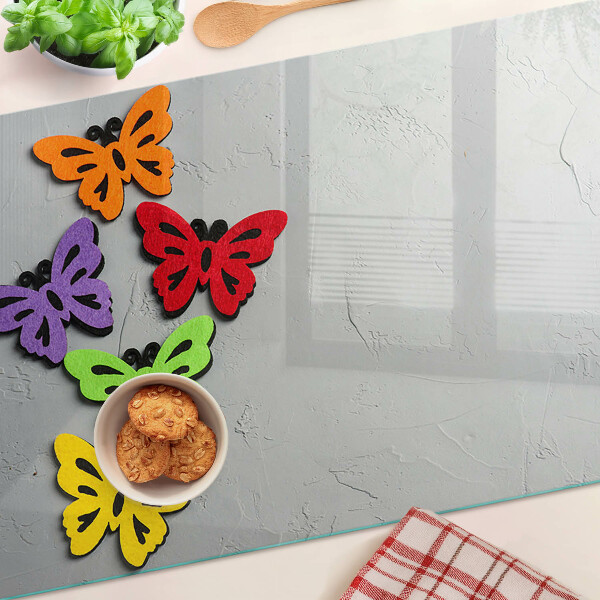 Planche à découper verre Motif de papillons colorés