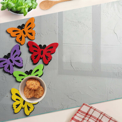 Planche à découper verre Motif de papillons colorés