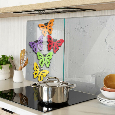 Planche à découper verre Motif de papillons colorés